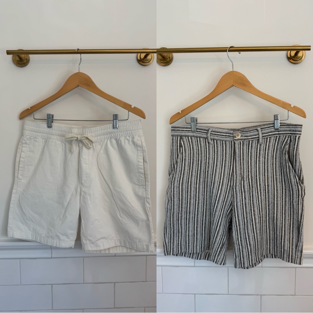 Men’s Shorts Bundle. Striped & White Shorts.